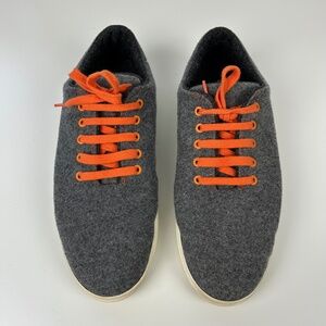 Baabuk merino wool sneakers men size EU 45 US 11.5 gray orange laces